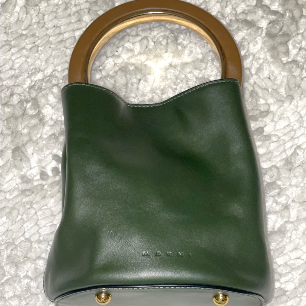 MARNI Pannier Leather Bucket Bag